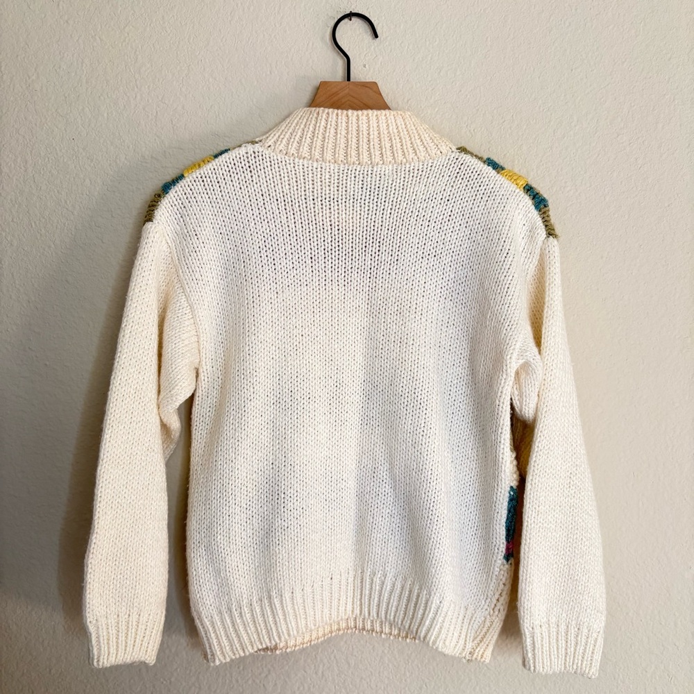 Vintage Hand Knit Mockneck Sweater - Picture 7 of 7